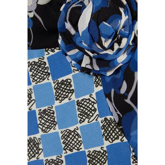 RIXO Jeanie Floral-Appliquéd Printed Crepe Midi Dress - UK 6 - Picture 6 of 7